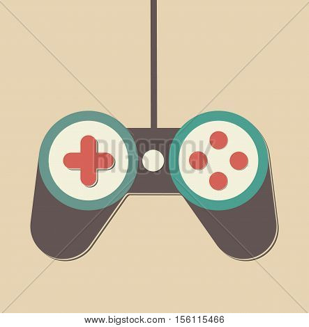 Joystick Joypad Game Controller Icon Logo Vintage Retro Illustration Flat Vector Stock