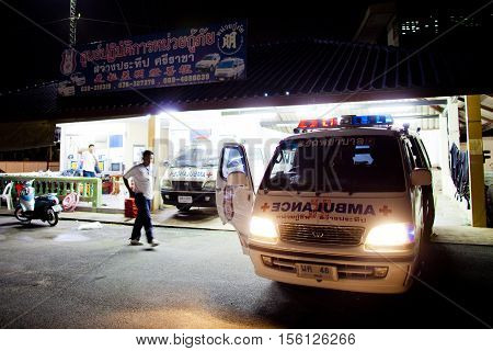 Ambulance ready to depart responding to an accident February 06 2010.