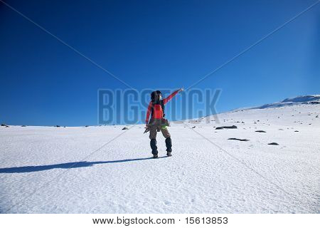 Red wandelen vrouw wijzen