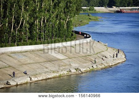 Angara River in Irkutsk, Siberia, Russia