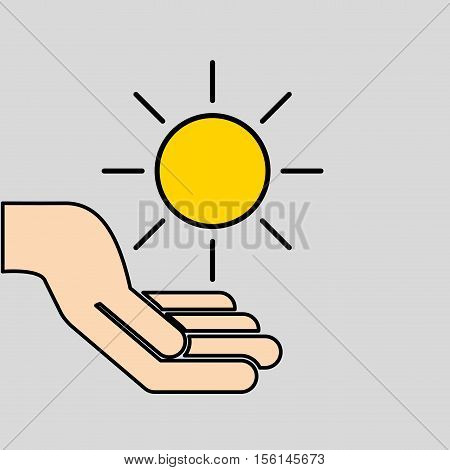 hands care sun warming gobal design vector illustration eps 10