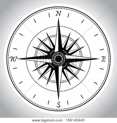Compass device design. Device for orienteering . Vector illustration