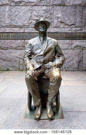 WASHINGTON D.C.,USA - AUGUST 14,2016 : Detail of the Franklin Delano Roosevelt Memorial in Washington D.C.