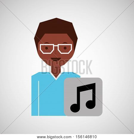 girl glasses icon music graphic vector illustration eps 10