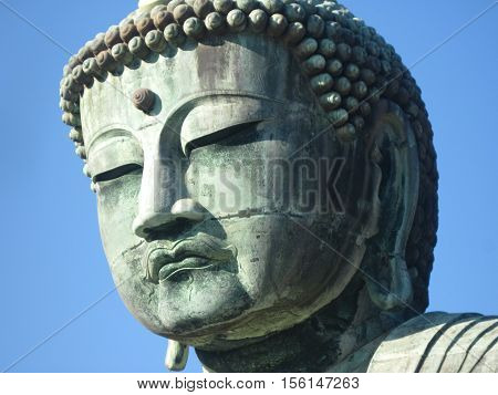 A big outdoor bronze stature in Kamakura, Kanagawa, Prefecture, Japan
