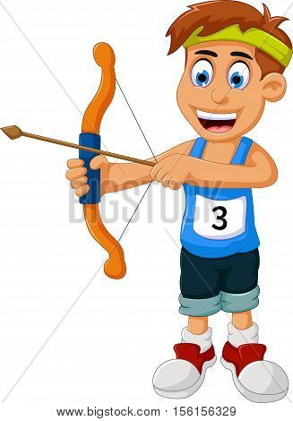funny boy cartoon sports archery for you design