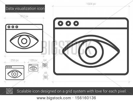 Data visualization vector line icon isolated on white background. Data vizualization line icon for infographic, website or app. Scalable icon designed on a grid system.