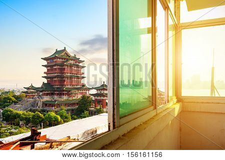 Tengwang PavilionNanchangtraditional ancient Chinese architecture made of wood.