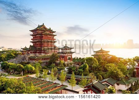 Tengwang PavilionNanchangtraditional ancient Chinese architecture made of wood.