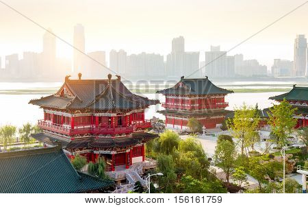 Tengwang PavilionNanchangtraditional ancient Chinese architecture made of wood.