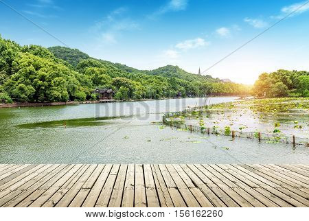 China Hangzhou West Lake natural landscape of the garden.