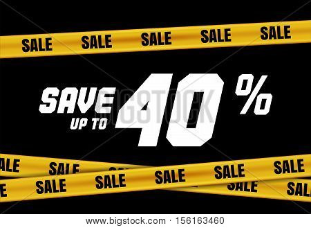 Big Sale Banner With Yellow Tape For Web, Flyer, Shop