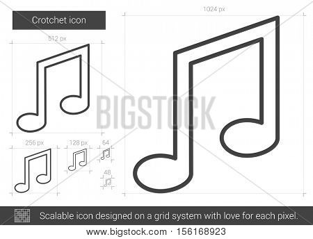 Crotchet vector line icon isolated on white background. Crotchet line icon for infographic, website or app. Scalable icon designed on a grid system.