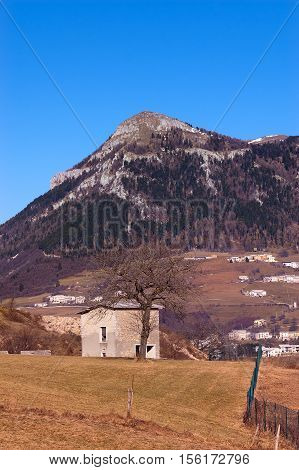 Peak of the Corno d'Aquilio in the high Plateau of Lessinia. Verona Veneto Italy