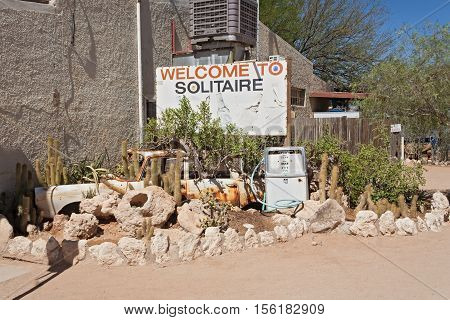 SOLITAIRE, NAMIBIA-NOVEMBER 26, 2015: Welcome to Solitaire