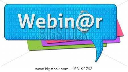 Webinar concept image with text written over binary comment symbol.