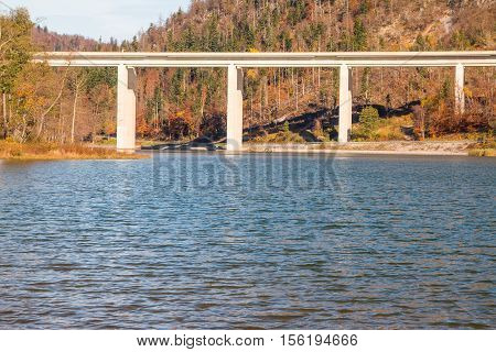 Bridge over the Bajer Lake in Fuzine, Gorski kotar, Croatia