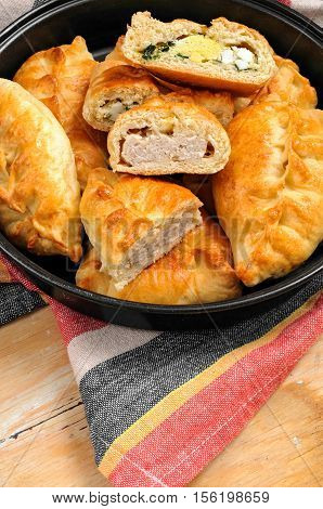 Russian Pirozhki Baked Patties With Meat And Eggs