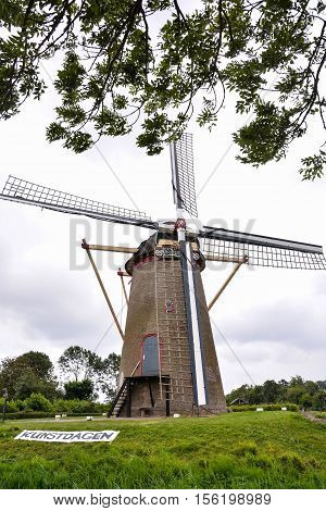 Classic Vintage Windmill In Holland