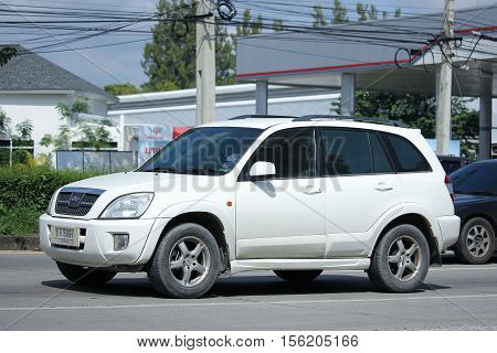 CHIANG MAI THAILAND - OCTOBER 9 2016: Private Suv car Chery Tiggo. Product from china. On road no.1001 8 km from Chiangmai city.