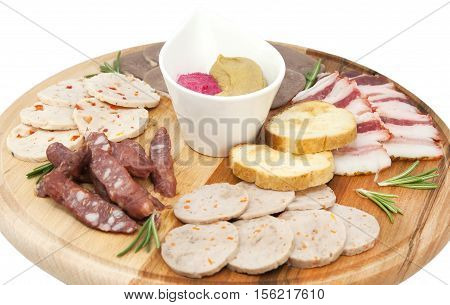 Meat dish with several kinds of sausages