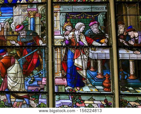 Stained Glass In Mechelen Cathedral
