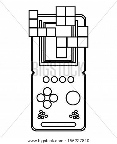 Videogame control silhouette icon. Game play leisure gaming and controller theme. Isolated design. Vector illustration
