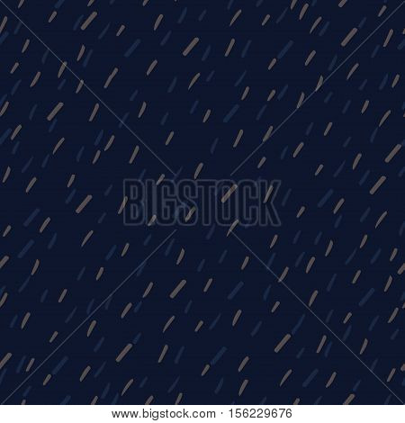 Raindrops Vector Seamless Pattern. Handdrawn Rainy Pattern Background. Naive Melancholic Raindrops S