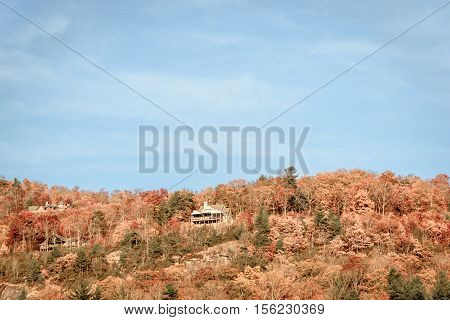 Mountain house community in North Carolina with plenty of negative space