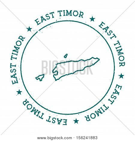 Timor-leste Vector Map. Retro Vintage Insignia With Country Map. Distressed Visa Stamp With Timor-le