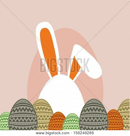 Happy easter card icon vector illustration graphic design