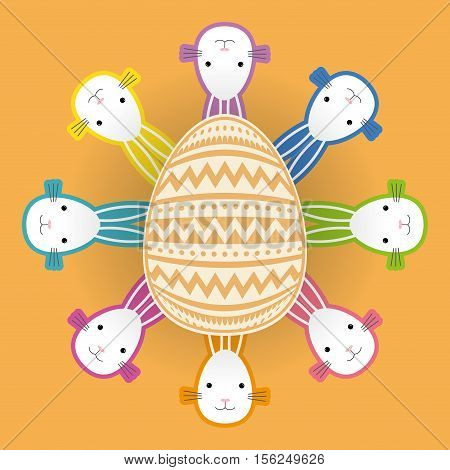 Happy easter card icon vector illustration graphic design