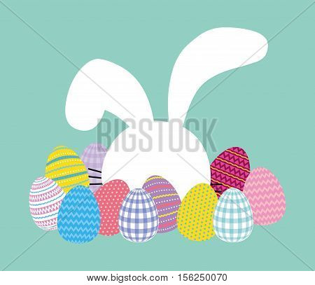 Happy easter card icon vector illustration graphic design