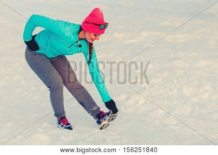 Girl Working Out In Freezing Temperatures