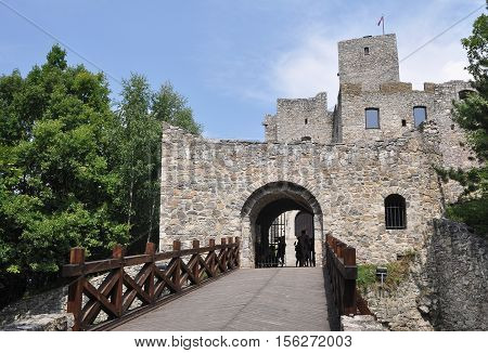bridge to the Strecno castle in Slovakia