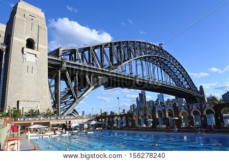 People Swim In North Sydney Olympic Pool Sydney New South Wales Australia