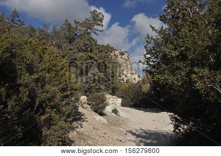 Gorge Avakas Cyprus. Rocks and high walls.