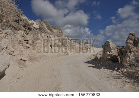 Gorge Avakas Cyprus. Rocks and high walls.