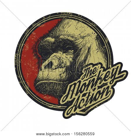 Gorilla Head Logo Mascot Emblem. Vector illustration.