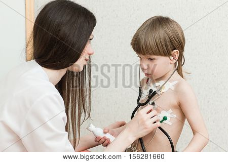 Cardiogram of heart of the boy, holter