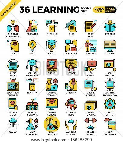Learning, Education Concept, Icons