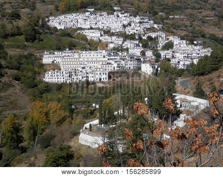 White village of Trevelez in Alpujara Spain