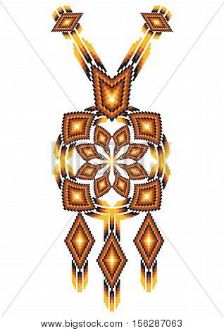 Vector Ethnic necklace Embroidery for fashion women. Mexican, indian tribal pattern for print or web design. jewelry, necklace, print on fabric.