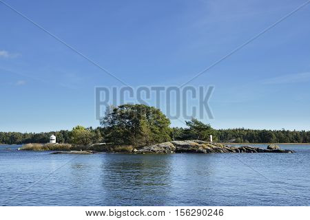 Summer an Nynashamn achipelago, blue sky .