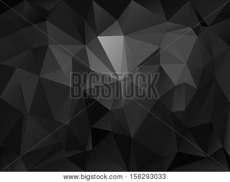 vector abstract irregular polygon background with a triangle pattern in dark gray and black color
