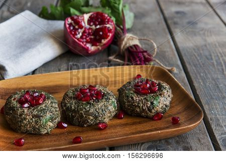pkhali vegetable dish with walnuts and pomegranate Georgian cuisine