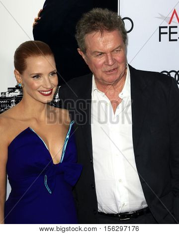 LOS ANGELES - NOV 11:  Jessica Chastain, John Madden at the 