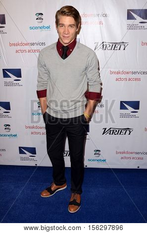 LOS ANGELES - NOV 10:  Lucas Adams at the 2016 TMA Heller Awards at Beverly Hilton Hotel on November 10, 2016 in Beverly Hills, CA
