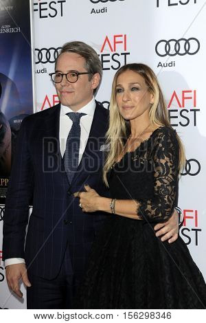 LOS ANGELES - NOV 10:  Matthew Broderick, Sarah Jessica Parker at the AFI FEST 2016 - Opening Night - Premiere Of 'Rules Don't Apply' at TCL Chinese Theater on November 10, 2016 in Los Angeles, CA