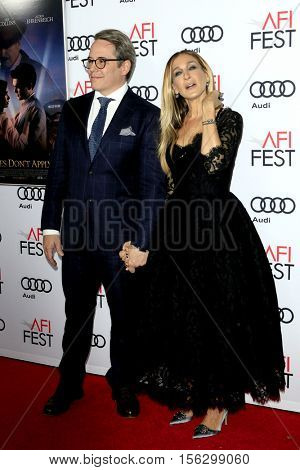 LOS ANGELES - NOV 10:  Matthew Broderick, Sarah Jessica Parker at the AFI FEST 2016 - Opening Night - Premiere Of 'Rules Don't Apply' at TCL Chinese Theater on November 10, 2016 in Los Angeles, CA